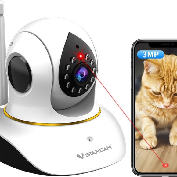 Other - 3MP Interactive Pet Camera with Laser & Night Vision - 2.4GHz WiFi Security